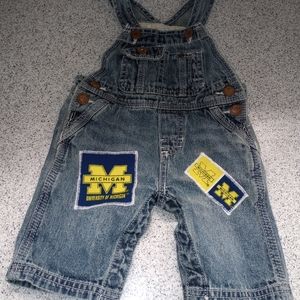 Hand crafted Michigan embellished overalls